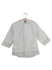 Jacadi Kinder Bademantel Gr. 98 Weiß Kapuze Baumwolle