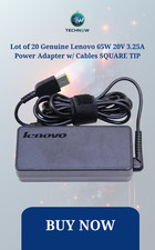 Lot of 20 Genuine Lenovo 65W 20V 3.25A Power Adapter w/ Cables SQUARE TIP