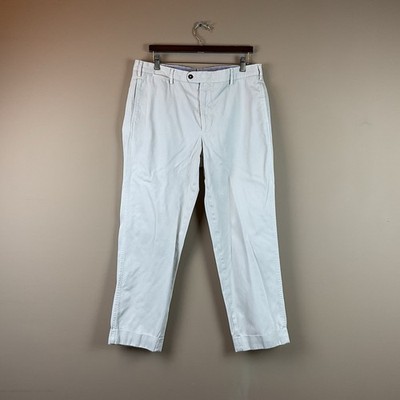 Sid Mashburn Chino Sport Pants Mens 35 X 28 Cream Flat Straight Cotton