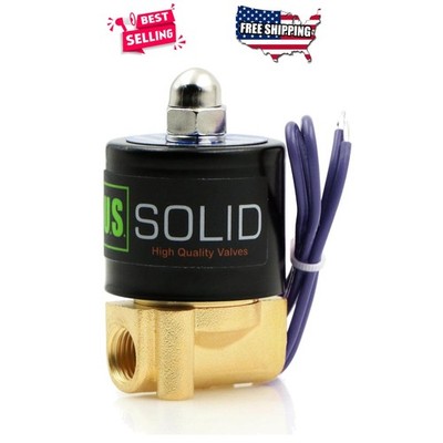 Brass Solenoid Valve 1/4'' 12V DC Viton Gasket Normally Closed NPT Air Gas Fuel