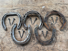 1 X Real Used Lucky Old Horseshoe with Nails, Horse Shoe Lucky Charm, Craft