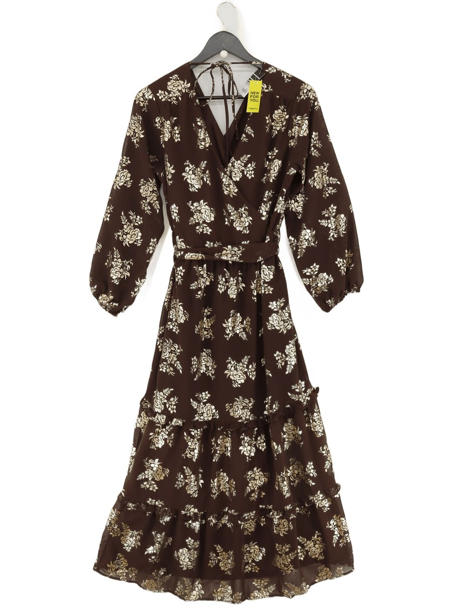 Wallis Women's Maxi Dress UK 12 Brown 100% Polyester Maxi New with tags