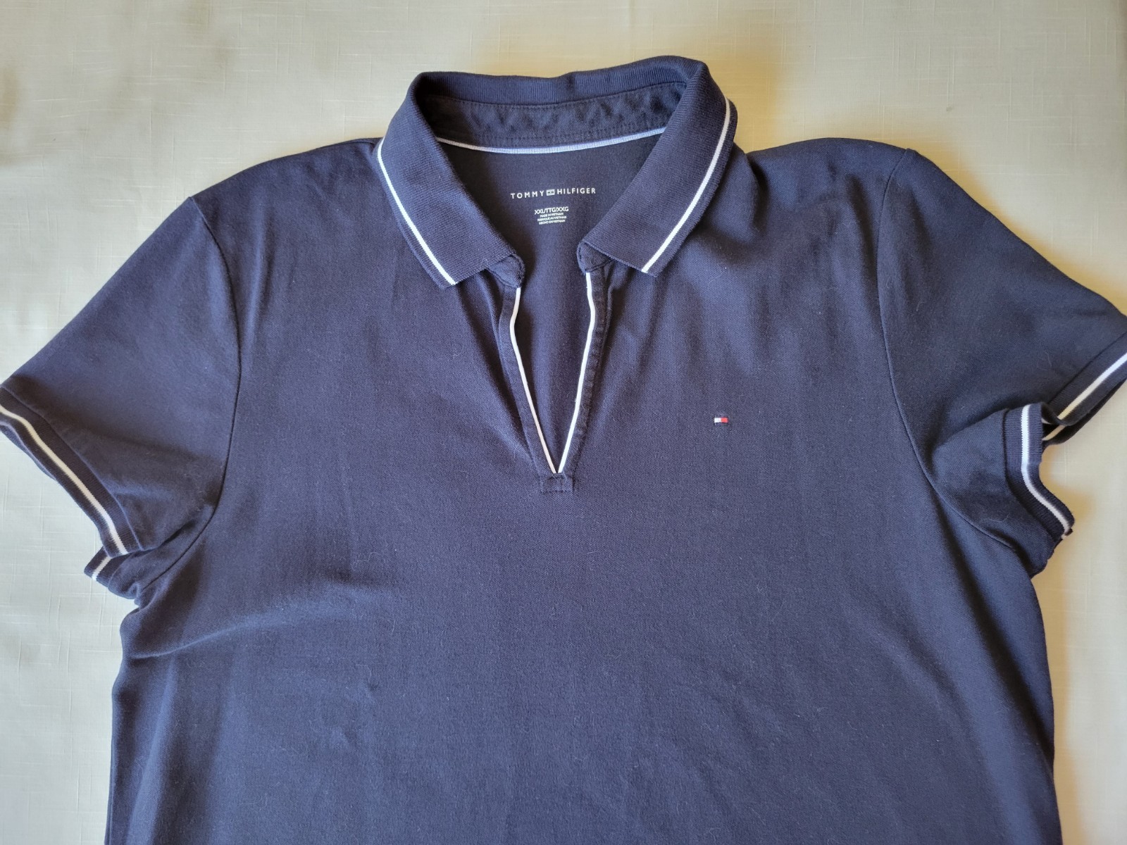 TOMMY HILFIGER women's ESSENTIAL Navy Blue V-NECK POLO DRESS XXL image 5