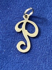 Vintage 14K Yellow Gold Initial Pendant /Charm - Letter P