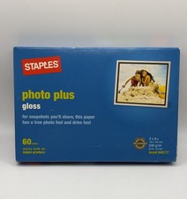 Staples Photo Plus Gloss Inkjet Photo Paper 60 sheets 4x6 648177 - Ships Free