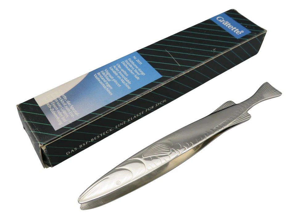 Vintage BSF Grätette Fisch Servierzange Fischmotiv 1970er Jahre mit OVP - Bild 2 von 4