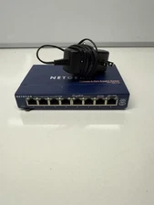 Netgear ProSafe 8 Port Gigabit Switch GS108 v3 2162013Y059DC with Power Supply