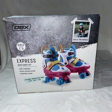 DBX Express Quad Roller Skate Set Size Girls Medium 1-4 Protective Pads