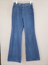 Vintage 70s STUFFED JEANS Bellbottoms Denim High Waisted