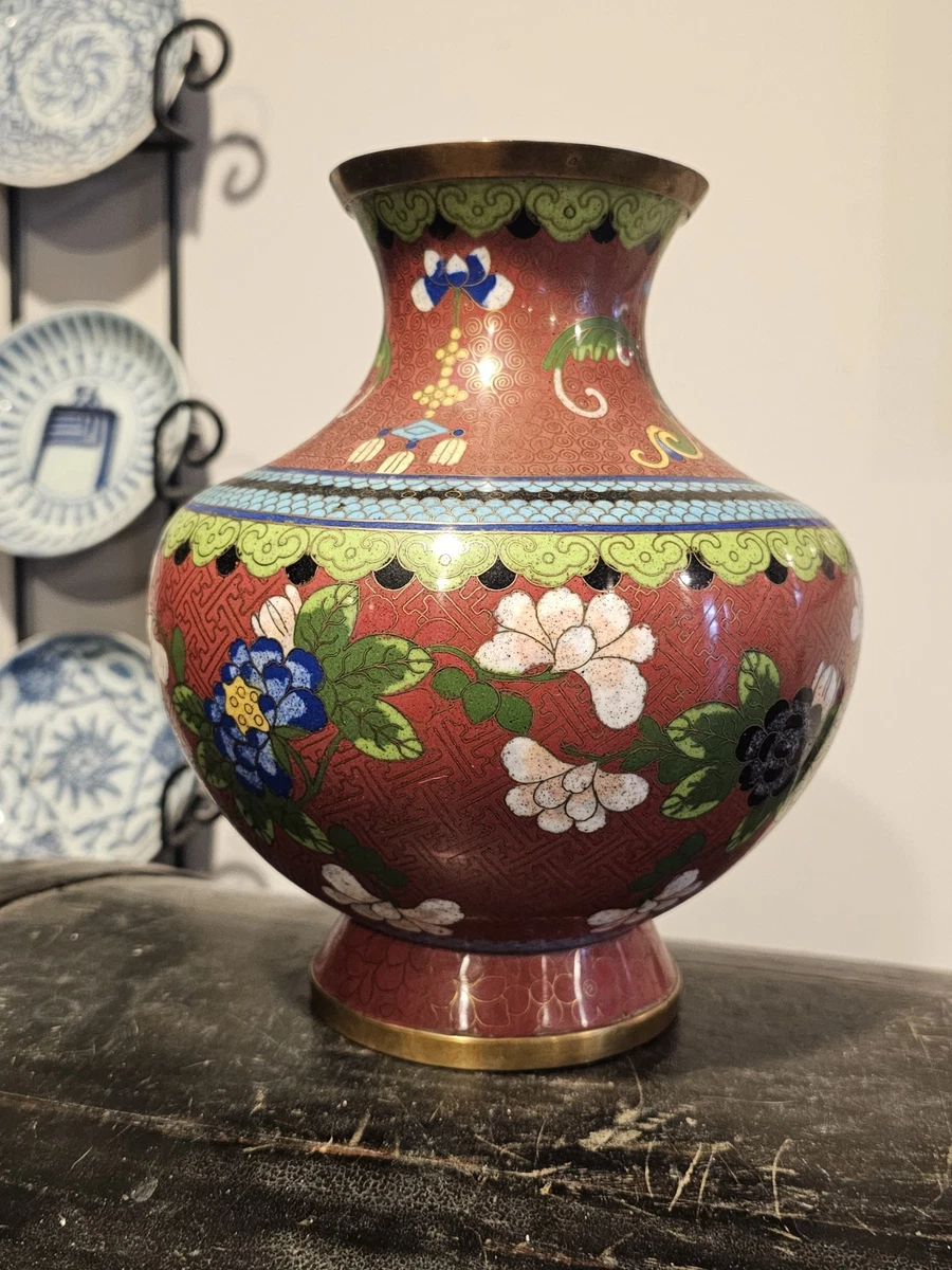 红色中国古董花瓶| eBay