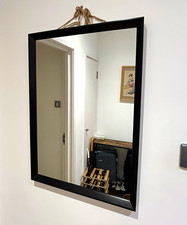 Rectangular Wall Mirror 40x60cm Black Wood Frame Vertical Wall Mounted