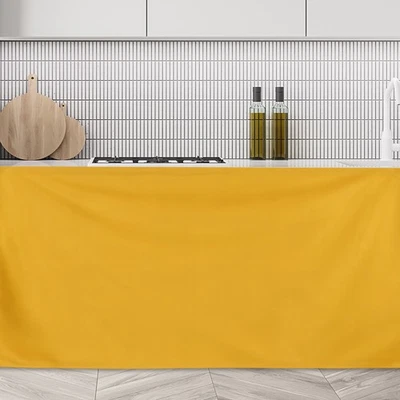 Schrankvorhänge Staubschutz Küchenvorhang (130x70cm Braun Gelb) - Bild 1 von 4