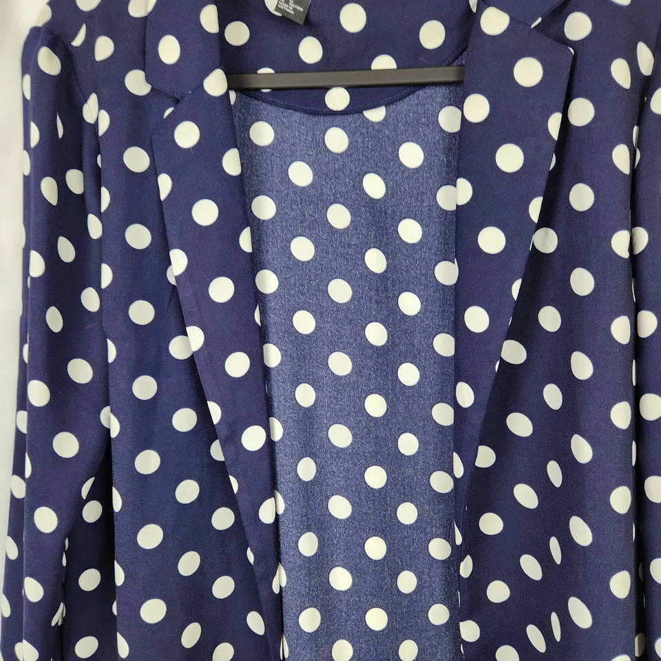 Blazer Forever 21 Mujer Frente Abierto Ligero Manga Larga Talla M Lunares Foto 3 de 4