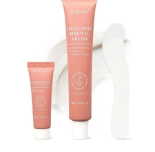 Facial Hair Removal Cream Kit for Women – Depilatory & Post Care Soothing... 