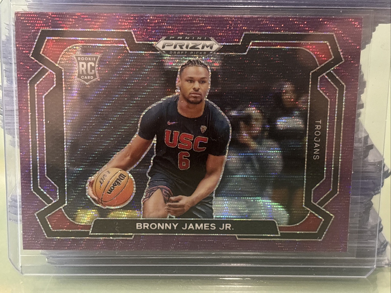Bronny James Jr PURPLE WAVE VARIATION RC #86 2024 Prizm Draft Picks USC Lakers
