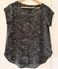 Only Damen Bluse schwarz/weiß gepunktet Kurz...