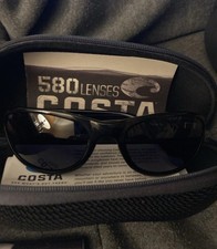 Costa del Mar 580 Dark Grey Sunglasses Triple tail TT 11 With Case