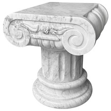 Kapitell Ionic IN Wei&szlig;er Marmor Carrara Italian Marble Basis H 40cm