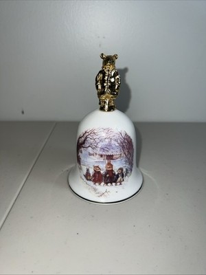 Willitts Designs Porcelain Bell Foxwood Tales Rare 1988 Metal Bunny Handle