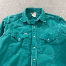 Vintage 90s Carhartt Rugged Wear Shirt Button up Teal Mens Large