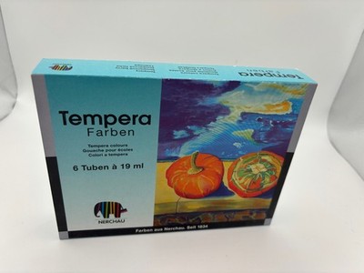 Tempera Farben 6 x 19 ml weiß schwarz gelb rot blau grün Temperafarben neu