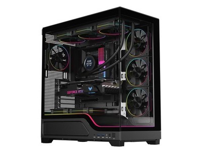 DIYPC IDX5-BK-ARGB Black Dual USB3.0/Type C Tempered Glass ATX Gaming Computer