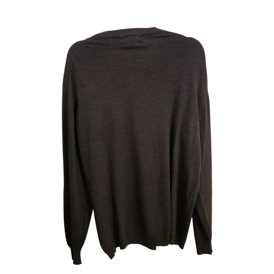 Metropolitan View Dark Brown Silk Blend Lightweight Crewneck Sweater Size L - Image 2 of 4