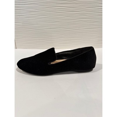 Birdies Starling Loafers Womens 9.5 Black Velvet Quilted Comfort Smoking Flats