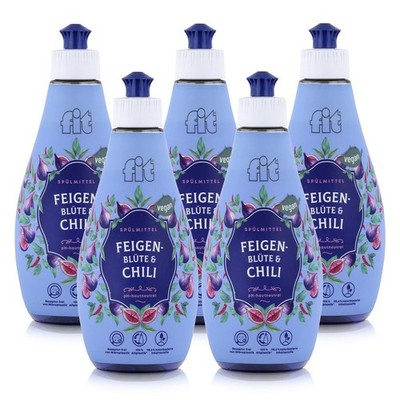 fit Spülmittel Feigen-Blüte & Chili 400ml - Geschirrspülmittel (5er Pack)