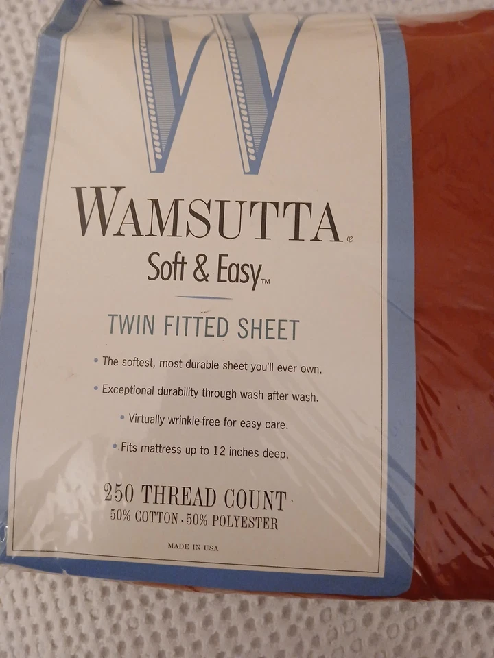 Sábana Ajustable Wamsutta Suave y Fácil Doble EE. UU. 250 Hilos ROJA De Colección NOS Foto 4 de 4