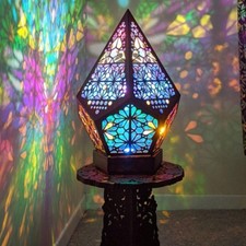 Moroccan Mosaic Bohemian Colorful Table Bedside starry sky Lamp Light Lampshade