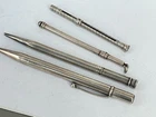 3 x Silver Vintage Propelling Pencils and Swizzle Stick, All 1940/70’s