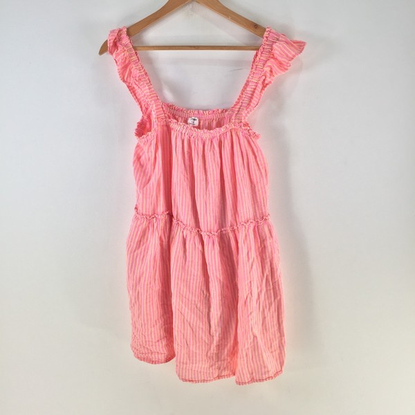 Cotton On slip dress womens size L pink striped sleeveless mini cotton 125710