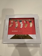 Hallmark Signature Boxed Christmas Cards Colorful Stockings Raised Relief 10 Ct.