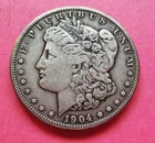 1904-S MORGAN SILVER DOLLAR. CIRCULATED. BETTER GRADE.