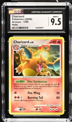 CGC 9.5 Charizard 1/99 Holo Arceus Pokémon Card