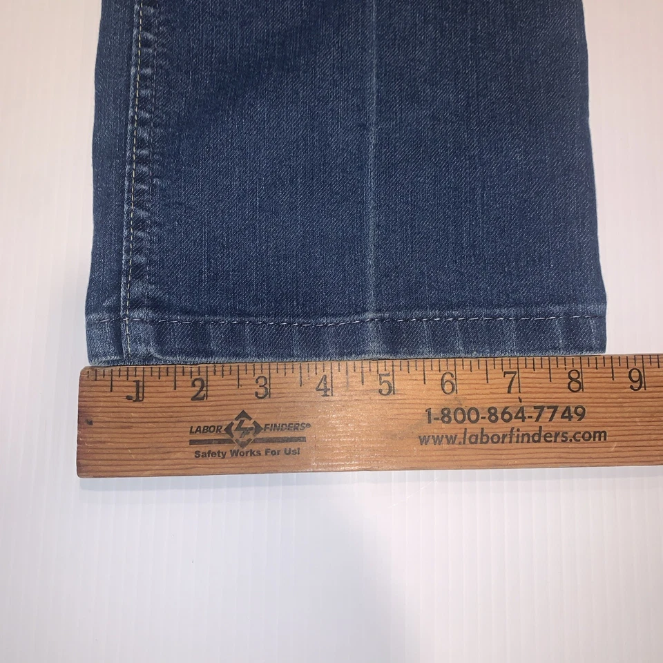 Jeans Lee Blue vintage años 70 80 12 tiro alto piernas rectas arrugadas 27x30 EE. UU. USADOS EN EXCELENTE ESTADO Foto 4 de 4