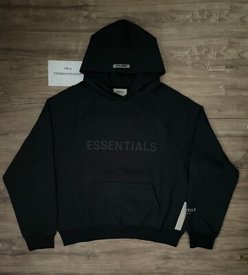 NEW Fear of God Essentials Hoodie Black SS20 Size XXS-XL FREE