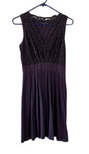Banana Republic Purple Lace Sleeveless Dress – Size 4, Elegant Fit & Flare
