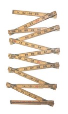 Vintage Lufkin Red End Folding Wooden Ruler x46F Brass Extension Made in USA 72”