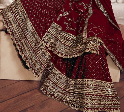 GOWN SALWAR KAMEEZ PAKISTANI INDIAN WEDDING PARTY WEAR DRESS BOLLYWOOD SUIT NEW - Picture 4 of 7