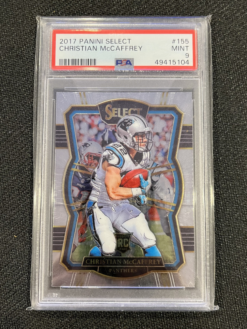 2017 Christian McCaffrey Panini Select Premier Level PSA 9 Rookie Card