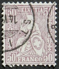 Switzerland 1867 50c lilac SG 67 fine used cat £65