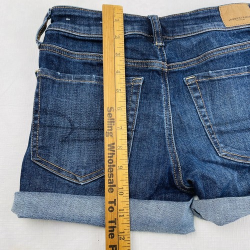 Pantaloncini jeans donna American Eagle taglia 2 Next Level elasticizzati x denim invecchiato - Foto 4 di 7