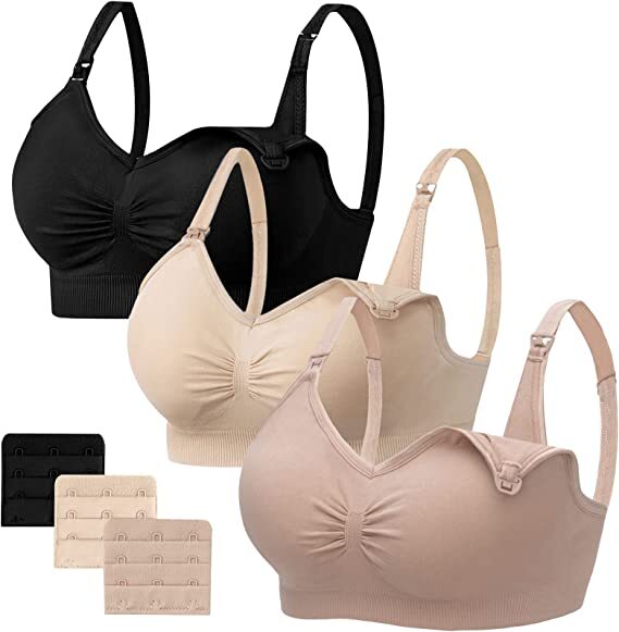 FeelinGirl Breast Feeding Nursing Maternity Seamless Bra 1 - 3 Pack + Extenders FeelinGirl Breast Feeding Nursing Maternity Seamless Bra 1 - 3 Pack + Extenders