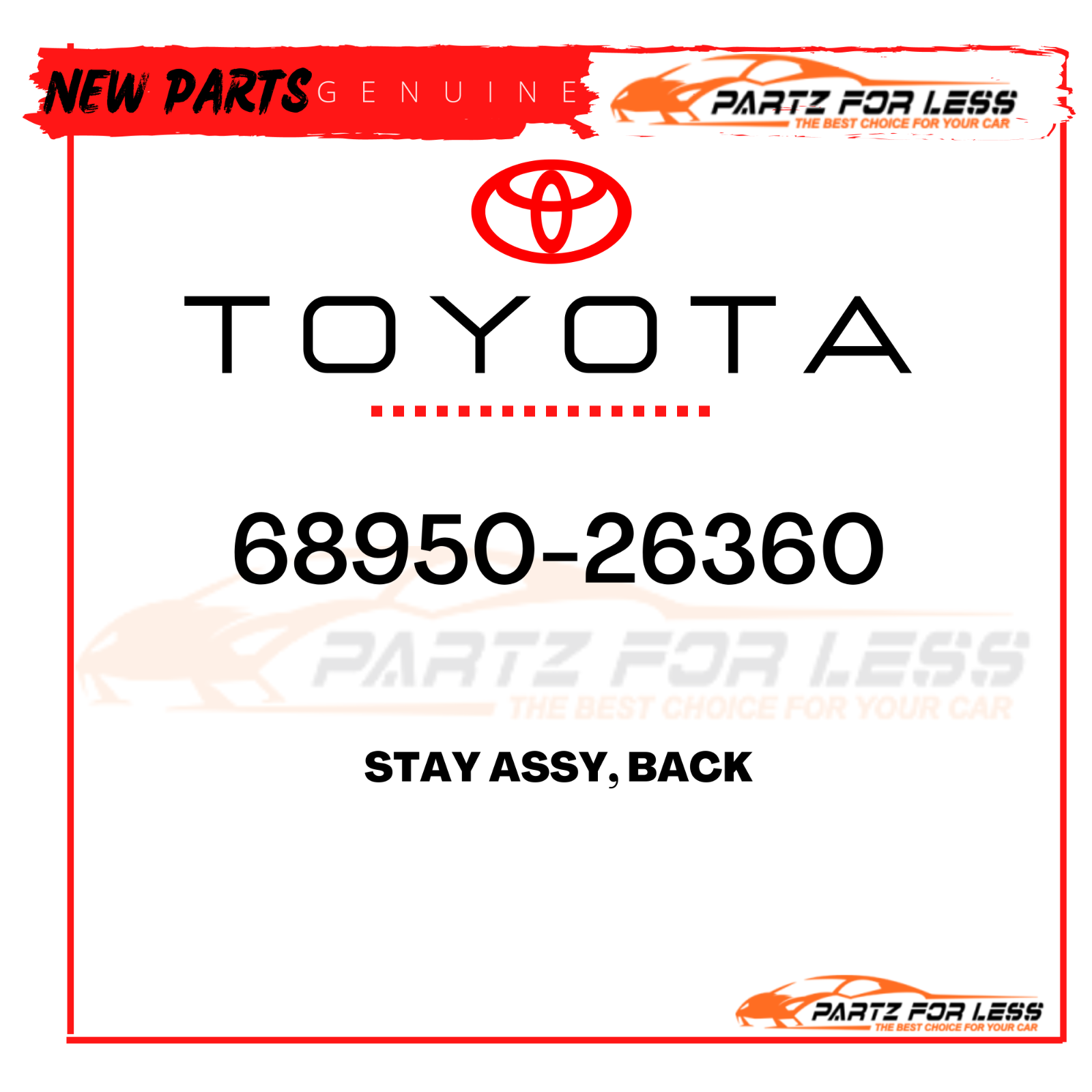 68950-26360 TOYOTA GENUINE STAY ASSY, BACK 6895026360 NEW OEM | eBay