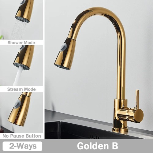 Modern Kitchen Mixer Taps Pull out Spray Head 360° Mono Single Lever Sink Faucet - Picture 42 of 42