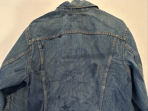 Vintage 60s Levis Big E Denim Trucker Jacket Distress Painted Size Large - Picture 12 of 12