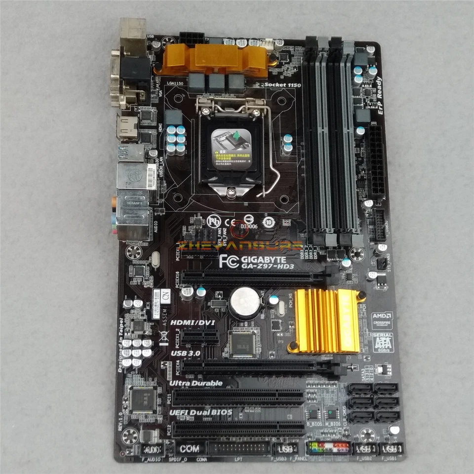 1 Stück gebraucht für Gigabyte GA-Z97-HD3 Intel Z97 ATX LGA1150 DDR3 Desktop Mainboard