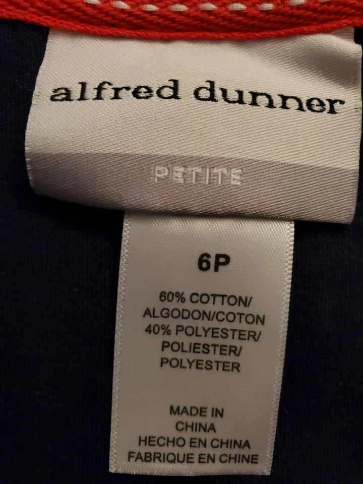 Abrigo chaqueta mujer Alfred Dunner talla 6P 6 Petite azul blanco velero Foto 2 de 4